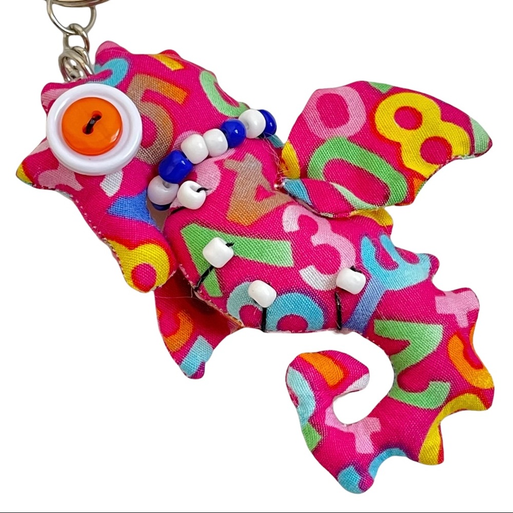 Handmade Pink “Ugly Doll” Seahorse Keychain Purse Charm - Picture 2 of 6